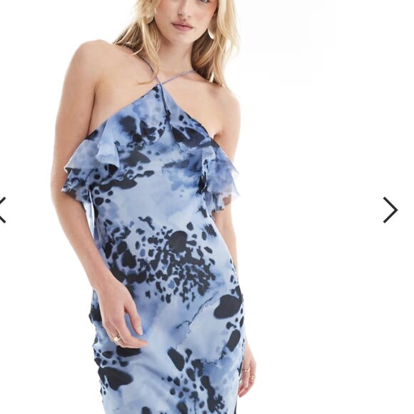 ASOS Stunning Backless Blue and Black Dress - Picture 2 of 9